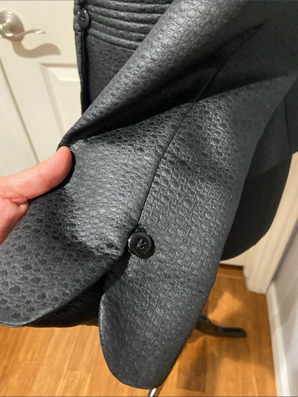 Armani Collezioni Black Women's Sculpted Collar Blazer - Picture 5 of 11